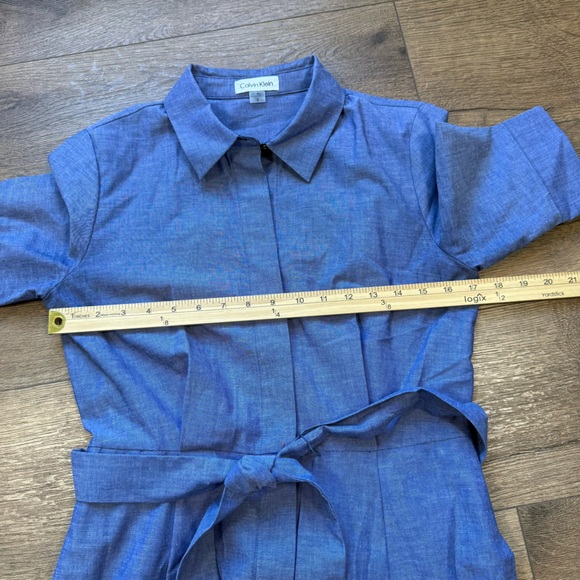 CALVIN KLEIN collared belted dress midi - Picture 8 of 11